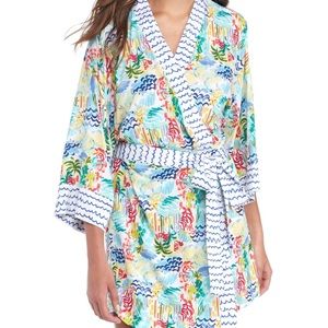 Echo Printed Kimono Robe in Havana -Medium